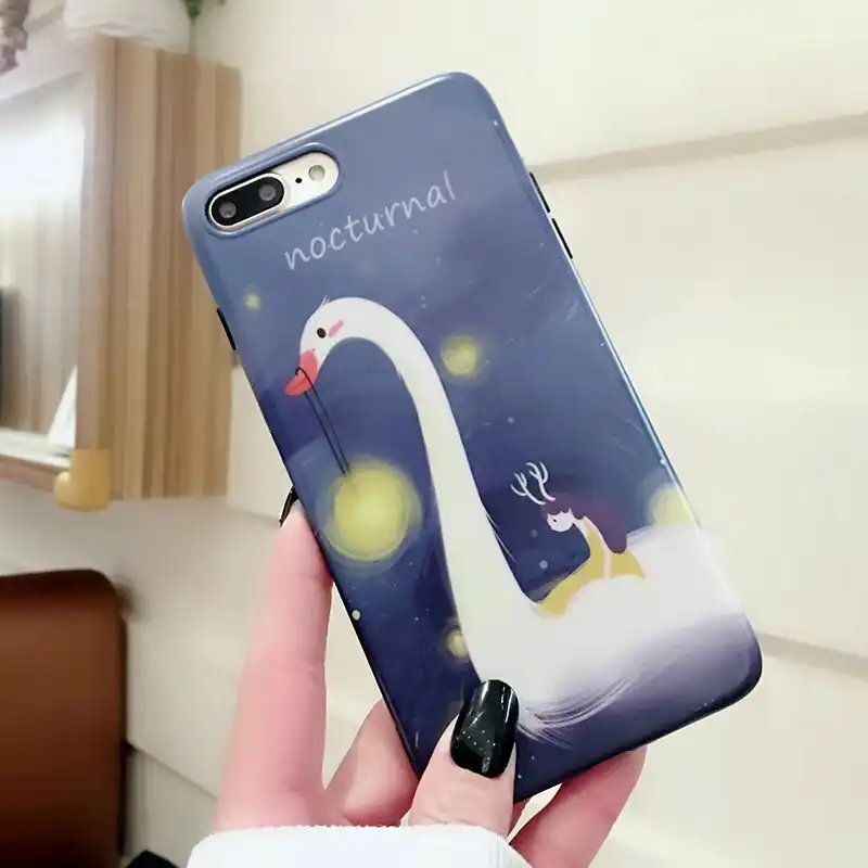 WMZSUCC Глянцевая сказка Гусь мягкие чехол для iPhone X 8 7 задняя крышка в виде ракушки 6