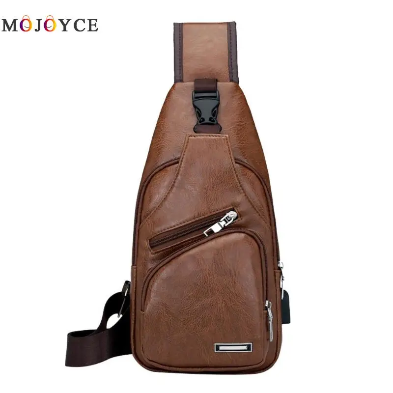 

Men Chest Pack PU Leather Sling Shoulder Strap Crossbody Chest Bags Teenager Handbags bolsa masculina