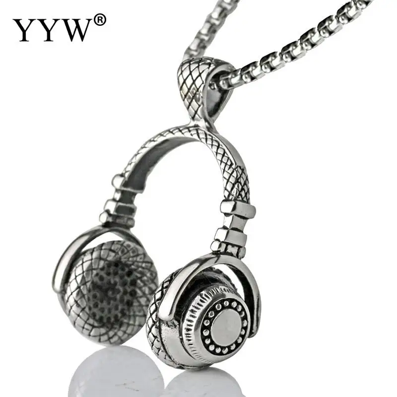 

YYW Music DJ Headphone Pendant Necklaces Stainless Steel Headset Necklace Music gift Chain Men Women Hip Hop Jewelry Rock