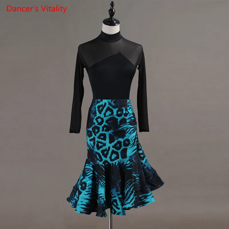 

Custom Made NEW Women's Latin Long Sleeves Top+skirt 2pcs Costumes Dress Skirt Salsa Samba Cha-Cha Latin Dance set