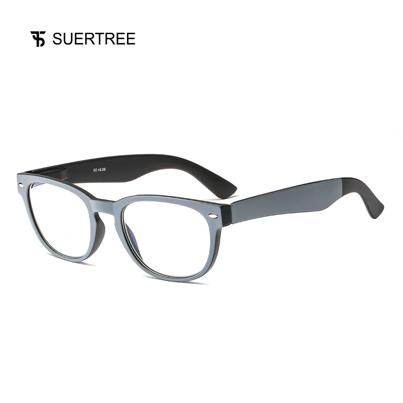 SUERTREE очки для чтения женщин Анти Blue Ray Сверхлегкий HD увеличительные очки дальнозоркостью комфорт Fit для мужчин и женщин чтения JH231 - Цвет оправы: Gray