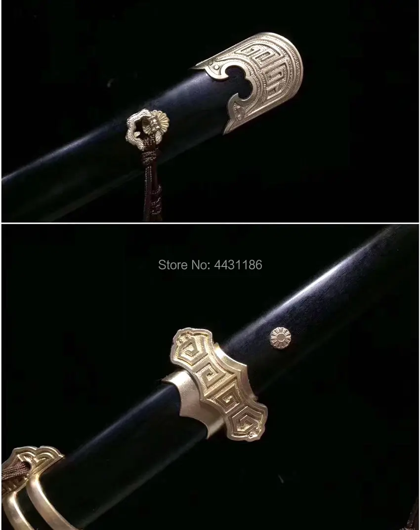 Chinese Long Quan Handmade KungFu Fighting Knife Tang Dynasty Dao Sword Katana Super Sharp T10 Steel Clay Tempered