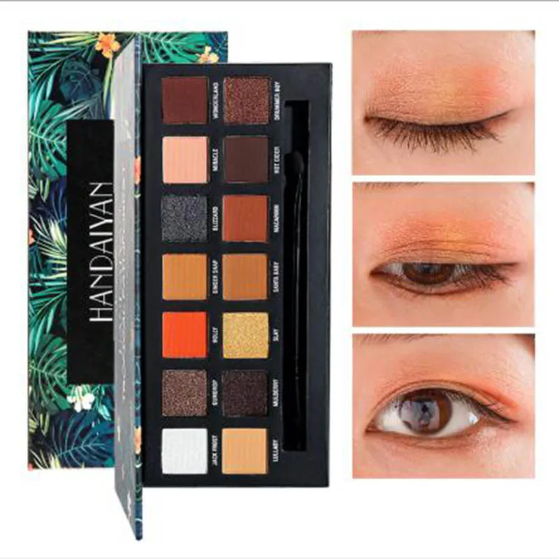 

HANDAIYAN 14 Color Glitter Makeup Eyeshadow Palette Matte Diamond Eye Shdow Makeup Palette Smokey Eyes Makeup Brush Cosmetic