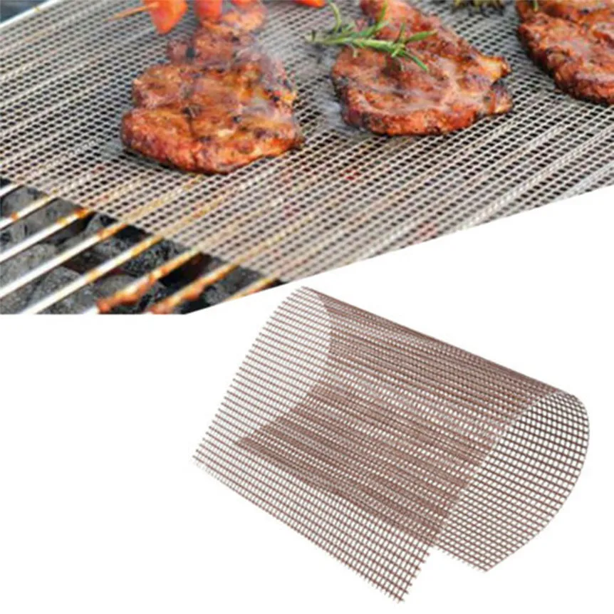 

Non-stick Non-stick Barbecue Grilling Mats Grid Shape Mesh Net BBQ Mat with Heat Resistance Barbecue Grilling Baking Mat 0528#