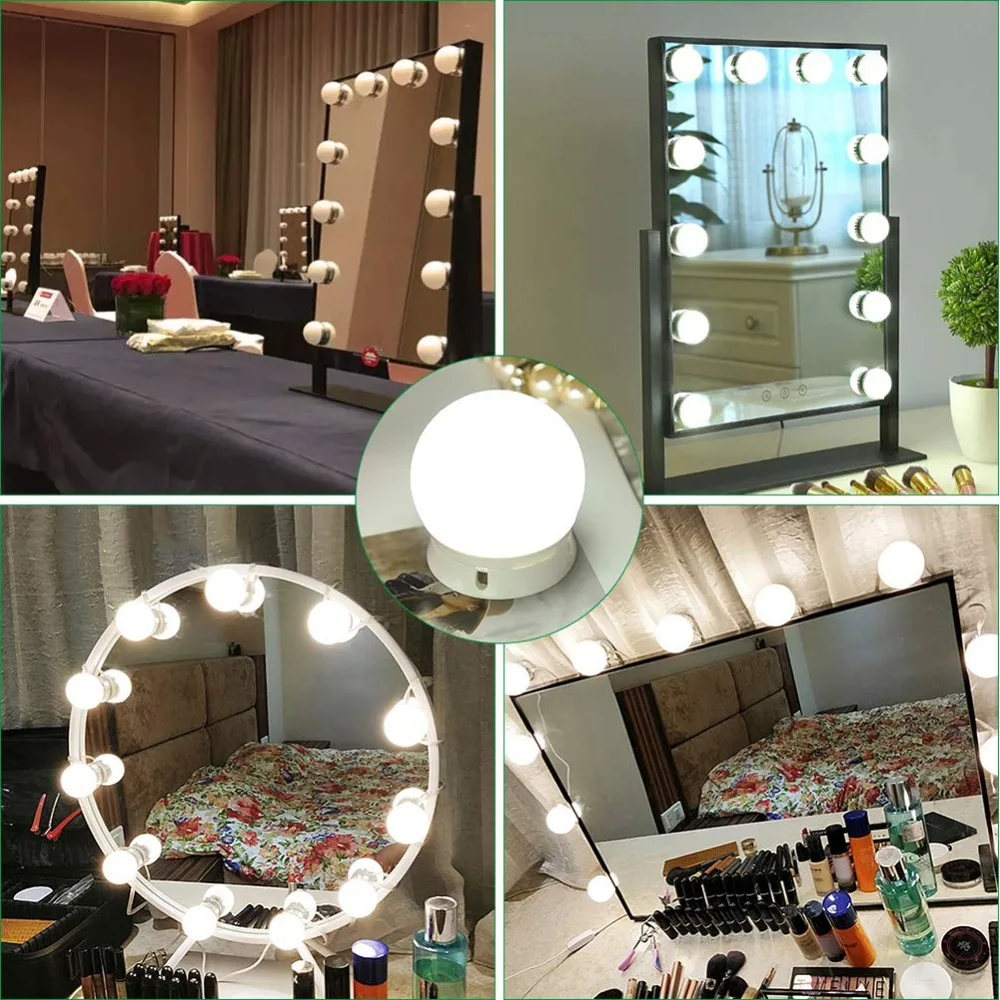 

LED Vanity Mirror Lights Kit USB Powered Adjustable Make-up Mirror Lightwith 3 Brightness 20 Led/23 FT for Dressing Table Lamp