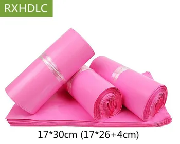 

free post 17*30cm Pink Color Envelope Mailing Bag Courier Mailer Express Bag Plastic Mail Bags Packaging Jewelry Clothes