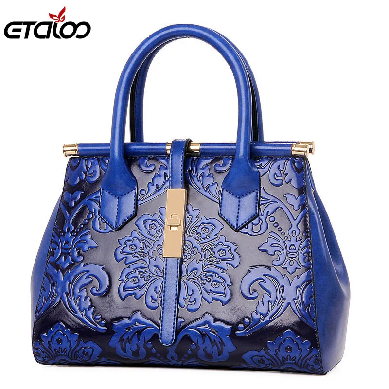 2017 women Fashion vintage Floral Embossed Handbags Famous designers ...