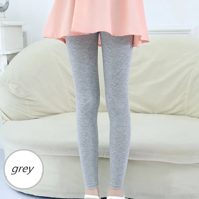 Лидер продаж, леггинсы для девочек весенне-осенние штаны ярких цветов Детские эластичные обтягивающие длинные леггинсы для От 4 до 13 лет, Детские хлопковые брюки - Цвет: grey