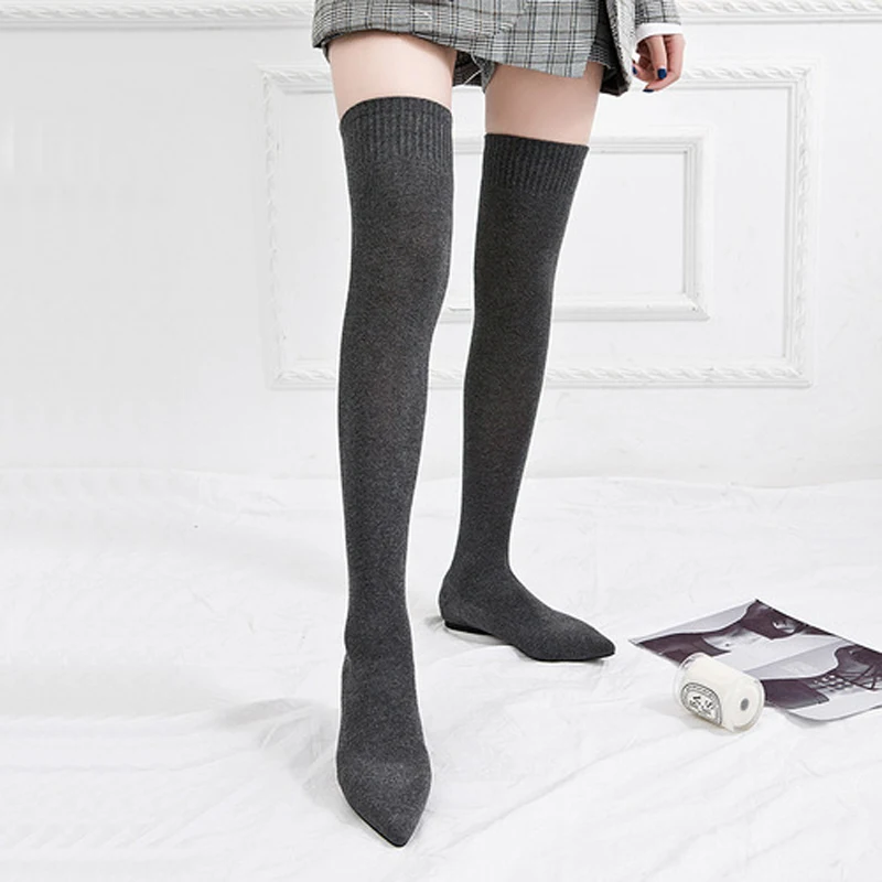 Slim Leg Thigh High Sock Boots Bling 