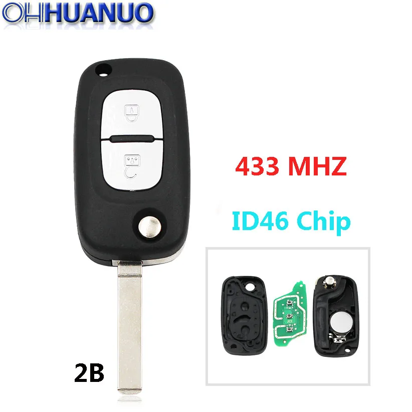 2 кнопки 3 кнопки складной дистанционный ключ для Renault Megane 3 Fluence Clio 3 Kangoo Master 433 МГц PCF7961 чип ID46+ Uncut VA2 лезвие - Количество кнопок: 2 Кнопки