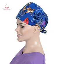 Стоматологический салон красоты полный хлопок доктора и медсестры Чистый хлопок Европейская и американская печать шапка-бандана