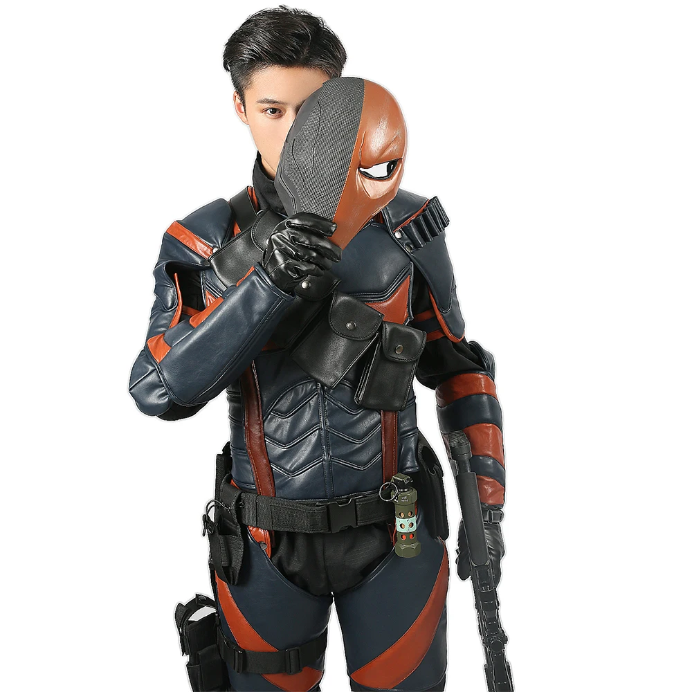 X-COSTUME Бэтмен Аркхэм рыцарь игра Deathstroke косплей костюм из искусственной кожи Броня наряд супергероя костюм Хэллоуин костюм для мужчин