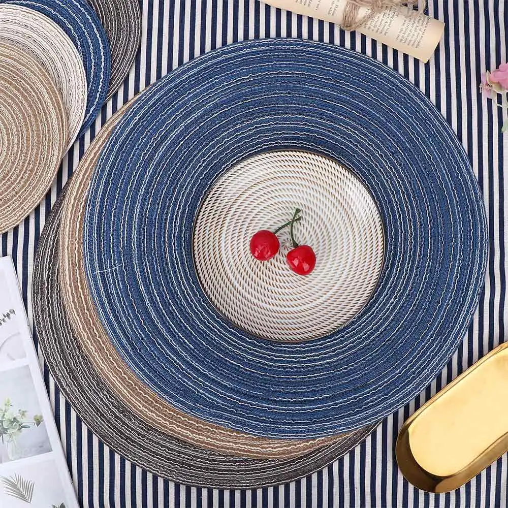 Round Design Table Ramie Insulation Pad Solid Placemats Linen Non Slip Table Mat Kitchen Accessories Decoration Home Pad Coaster Round Design Table Ramie Insulation Pad Solid Placemats Linen Non Slip Table Mat Kitchen Accessories Decoration Home Pad Coaster