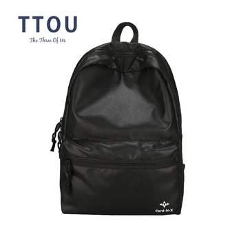 

TTOU Women Pu Leather Backpack Large School Bag for Teenager Girls Laptop Backpack Female Solid Travel Backpack