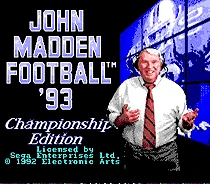 John Madden fottball' 93 16 бит MD карточная игра для Sega Mega Drive для Sega Genesis