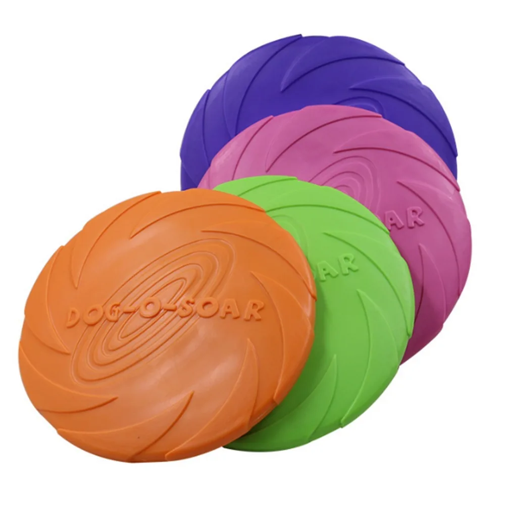 

2019 Best selling Pet toys New Large Dog Flying Discs Trainning Puppy Toy Rubber Fetch Flying Disc Frisby 15cm 18cm 22cm