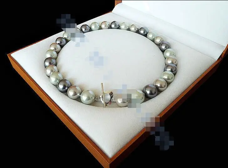 

FREE SHIPPING HOT sell new Style >>>>14mm AAA Multicolor South Sea shell Pearl Necklace 18" LL006