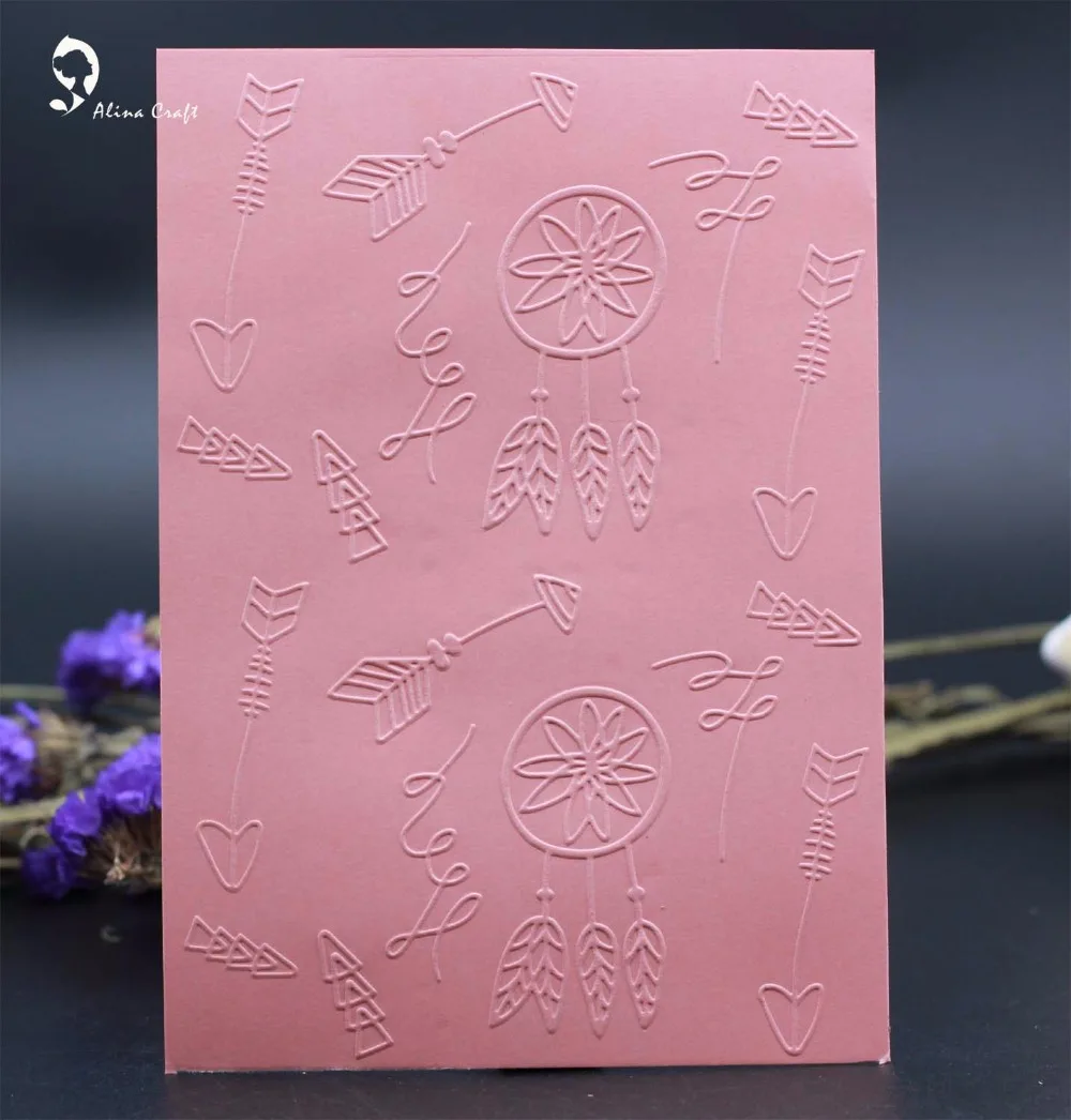 

AlinaCraft PLASTIC EMBOSSING FOLDER dreamcather arrows DIY scrapbook album card gift stencil paper craft punch