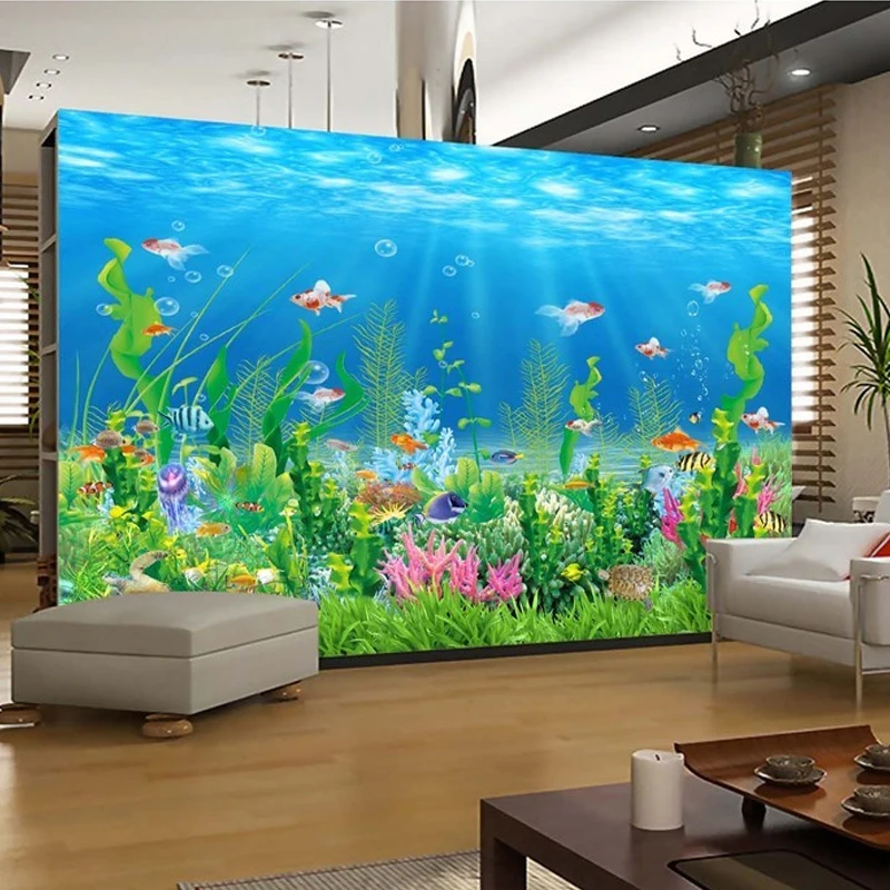 Aliexpress Buy Custom Photo Wall Mural Wallpaper 3D Underwater World Living Room Sofa Bedroom TV Background Covering Home Decor From