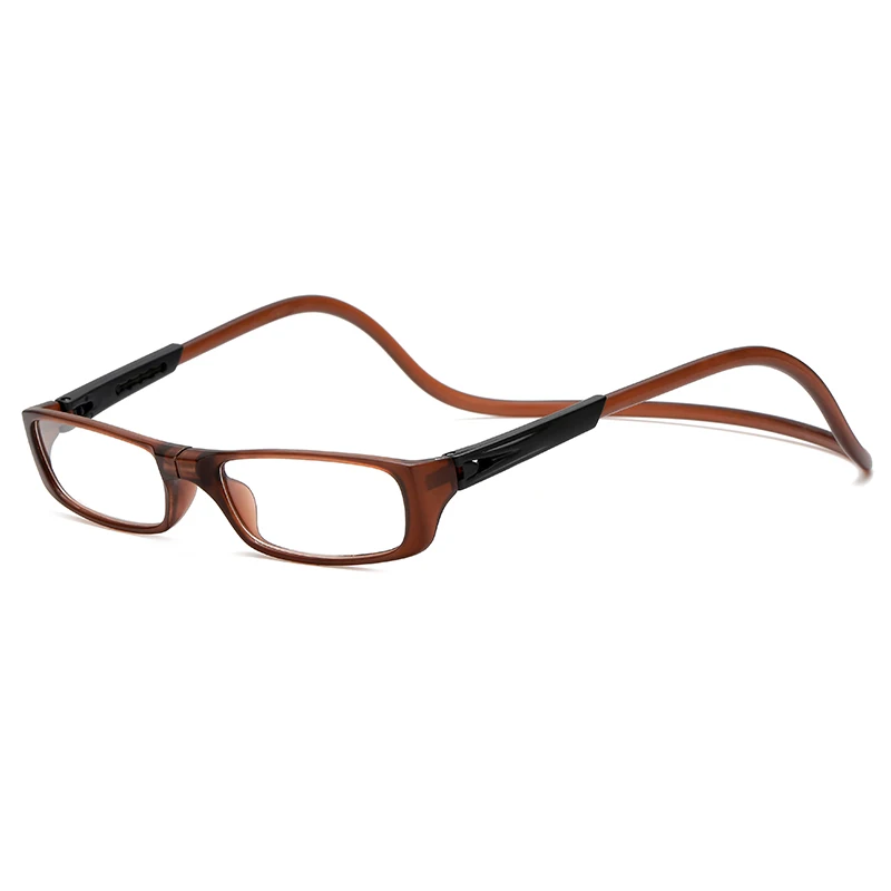 Gafas de lectura con cuello ajustable de silicona Clip colgante en soporte magnético gafas de ojo montura hombres gafas presbiópicas