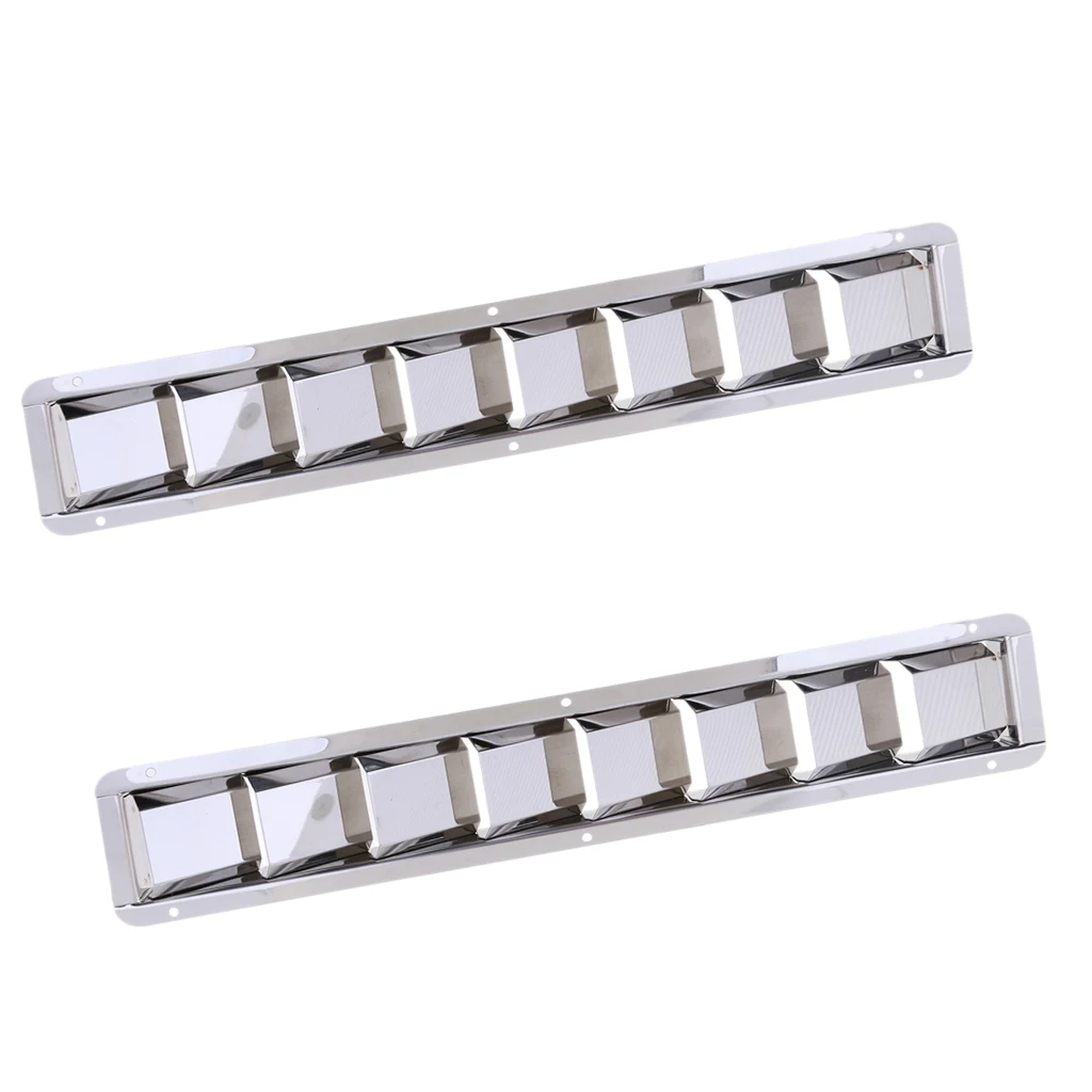 2 Pieces Air Vent/8 Louvres Stainless Steel - Marine/Boat/Yacht/Caravans Hardware