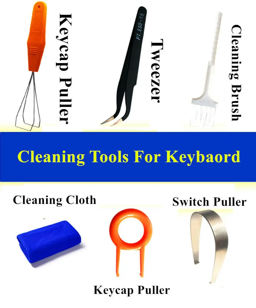 

6 in 1 Keycap Keyboard Cleaning Tools Kit Key Caps Switch Puller Brush Dustproof for Cherry MX Mechanical Gaming Keyboards