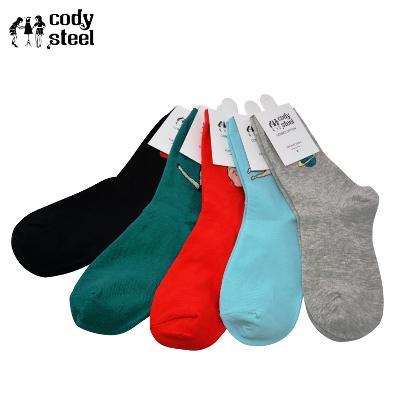 Women Winter Socks Medium Tube Casual Female Fashion Socks Printing