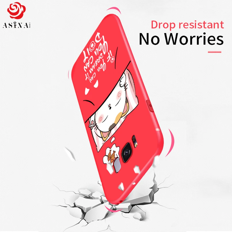 ASINA Cute Cartoon Case For Samsung Galaxy S8 Plus Case Cover 3D Relief Soft Silicone Bumper For Samsung Galaxy S7 Edge S9 Plus