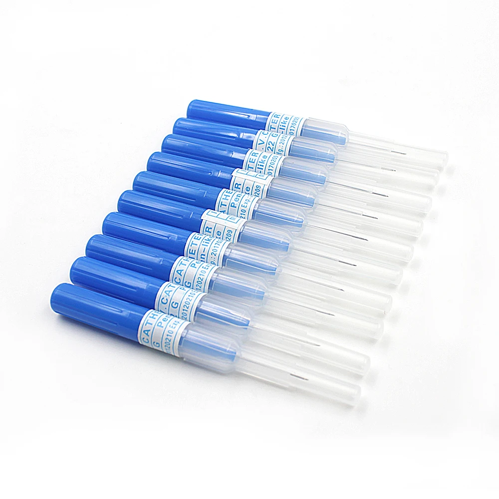 Blue-Disposable-I-V-Catheter-Sterilized-Tattoo-Piercing-needles-tool-U-pick-22G-Free-Shipping-5