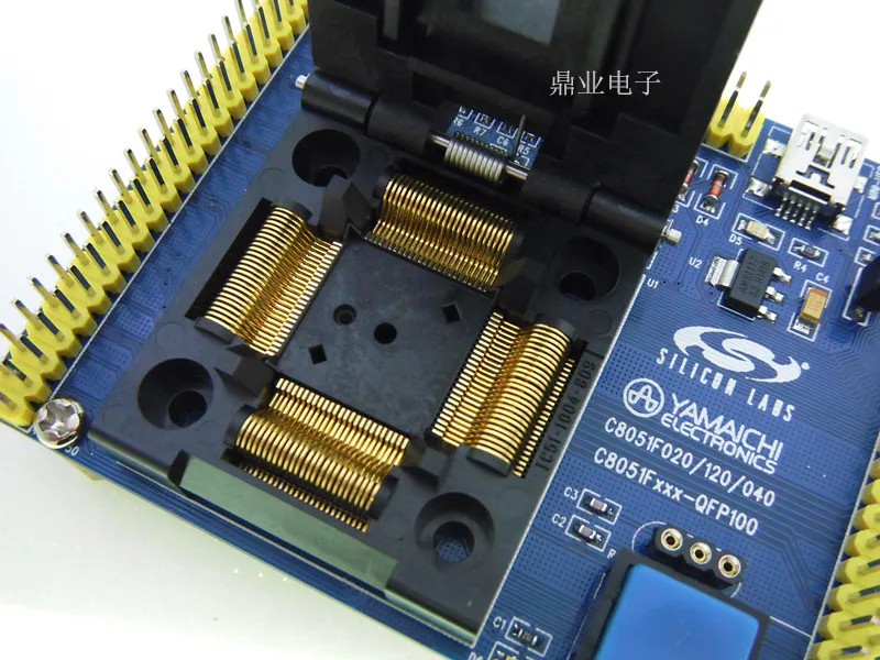 QFP100 C8051F020/040/120 burn-в гнездо золотым покрытием IC Тесты ing сиденье Тесты разъем Тесты bench