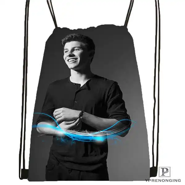 Пользовательские Шон Мендес Drawstring сумка-рюкзак милый рюкзак детский Ранец(черный назад) 31x40 см#180612-02-5