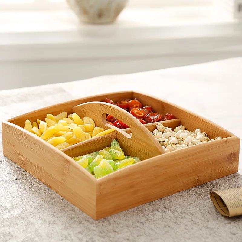 Бамбуковая деревянная коробка фруктовые деревянные тарелки блюда мультяшная