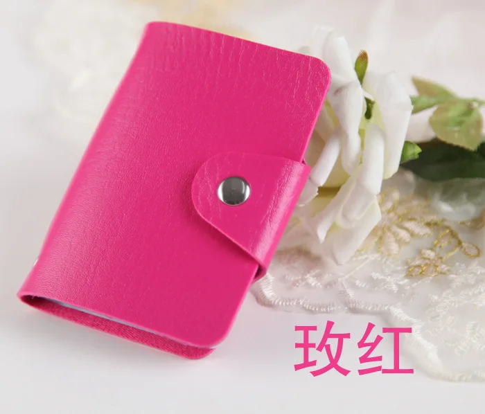 24 бит держатель для кредитных карт для мужчин и женщин для чехла для женщин Мужская сумка кошелек карманная визитница - Цвет: hot pink
