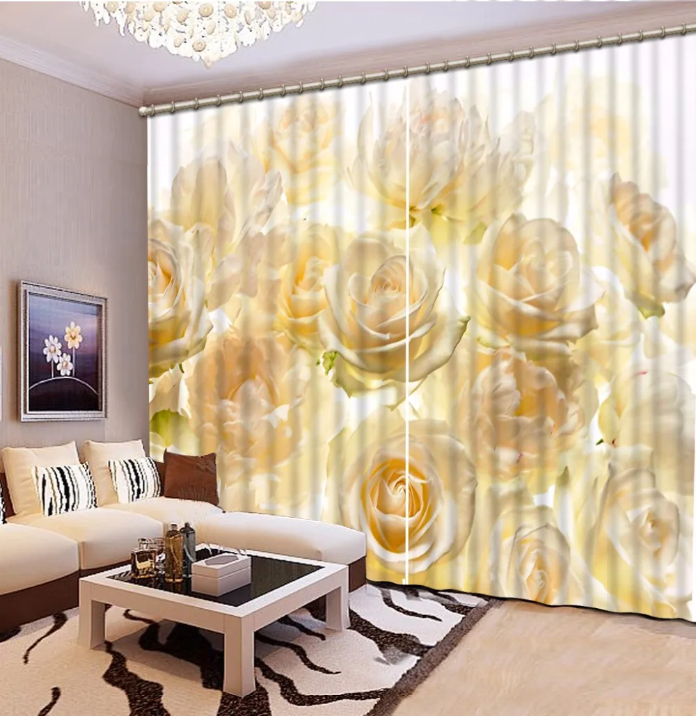 3D Rideau фото выберите размер желтые цветы занавески s для спальни занавески s для гостиной 3D шторы Оконные Занавески