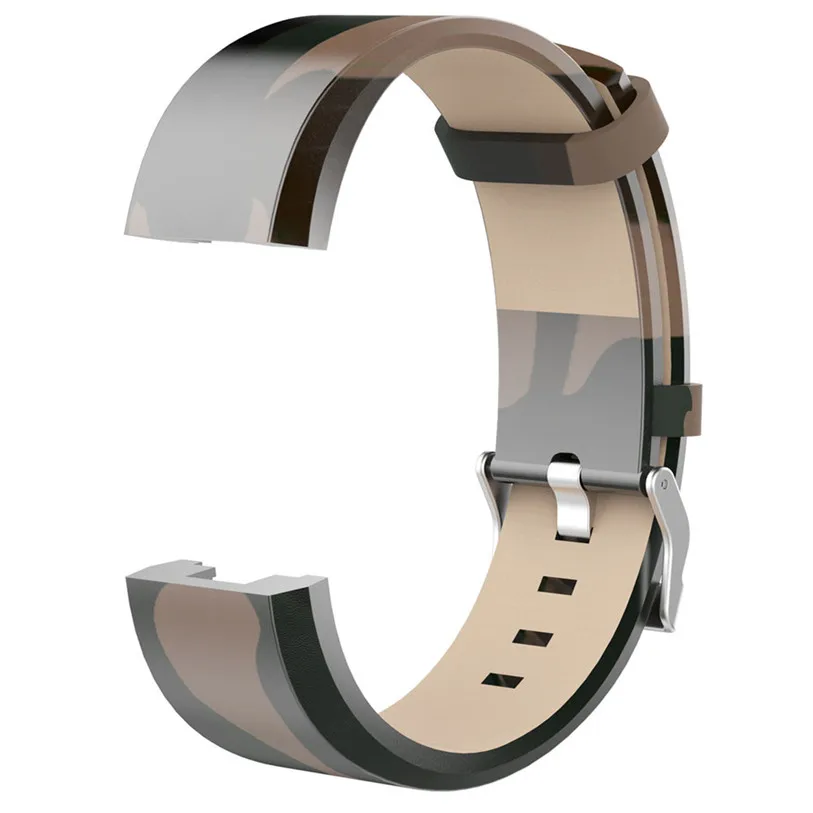 Новые модные спортивные кожаный браслет ремешок для FitBit Charge 2 NOV25 E21 - Цвет: Camouflage