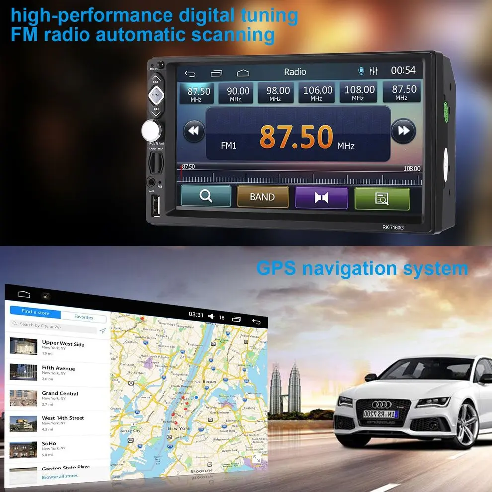 2 Din " автомобильный мультимедийный плеер универсальный Bluetooth Сенсорный экран MP5 плеер авторадио TF USB FM радио Автомобильный медиаплеер