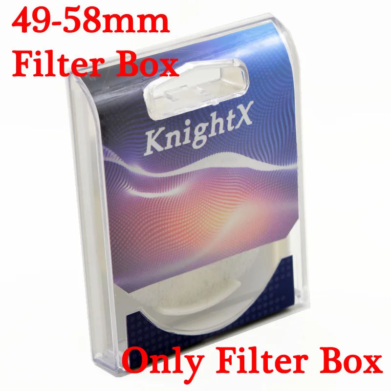 Фильтр для объектива KnightX uv Grad nd4 nd star 49 мм 52 мм 55 мм 58 мм 62 мм 67 мм 72 мм 77 мм для sony Canon Nikon D3300 D7000 55 58 62 67 72 - Цвет: 49-58MM Filter Box
