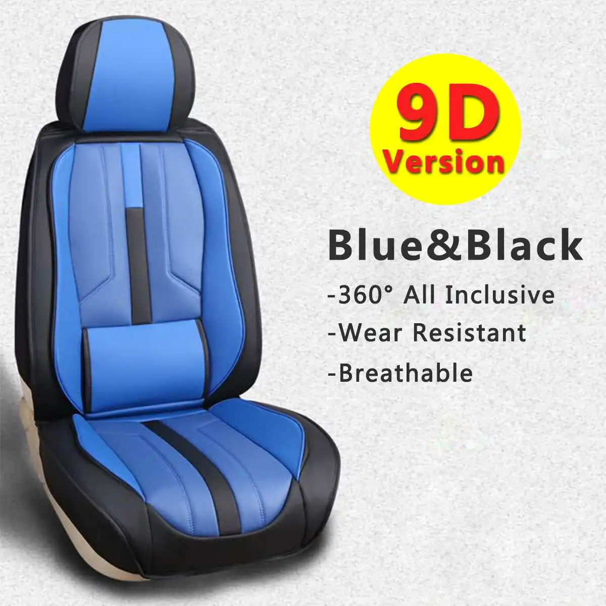 Blue bLack Роскошный кожаный чехол для автомобильного сиденья Подушка для автомобильного сидения коврик с подголовниками защита для автомобильного сиденья аксессуары для интерьера - Название цвета: Blue bLack