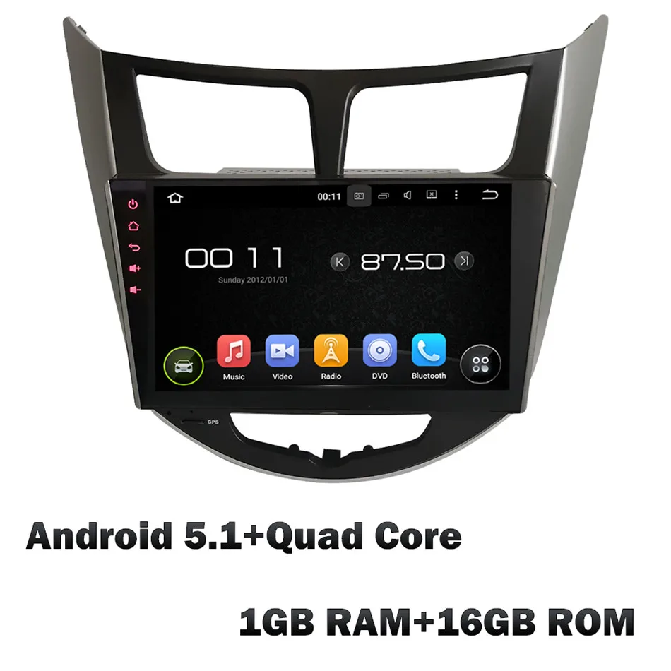 KLYDE " ips Восьмиядерный 4G Android 8,0 4 Гб ОЗУ 32 Гб ПЗУ автомобильный DVD мультимедийный плеер для hyundai акцент Верна Solaris I25 2011 - Цвет: Android 5.1