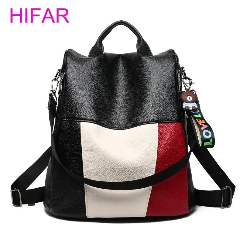

2018New Fashion Women PU Leather Backpacks Female School Bag For Teenagers Girls Travel Shoulder Bags Cute Patchwork Rucksack