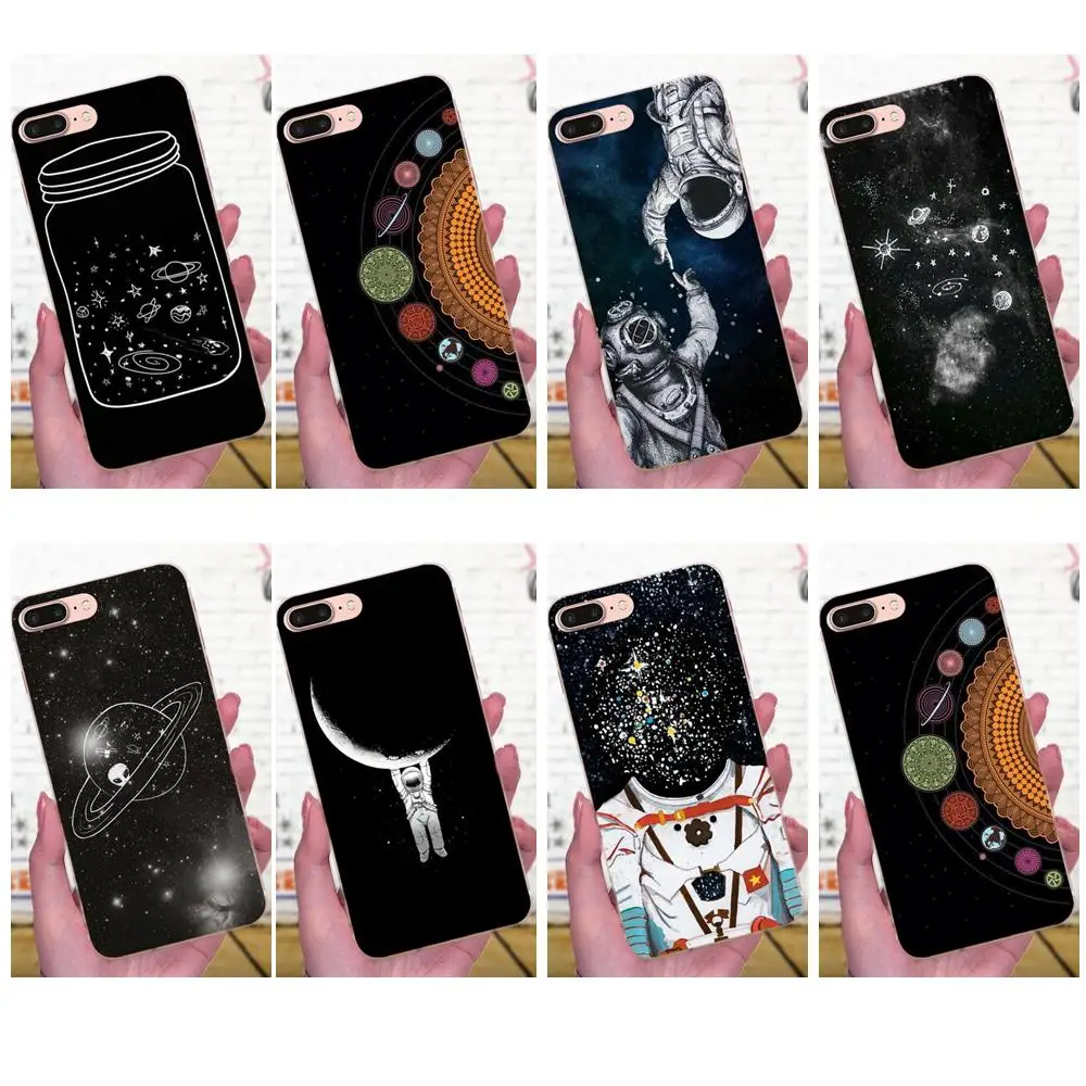 Умный телефон из ТПУ с космонавтом Love Moon для Huawei P7 Honor 4C 5A 5C 5X 6 6C 6A 6X 7 7X 8 9 V8 V10 Y3II Y5II