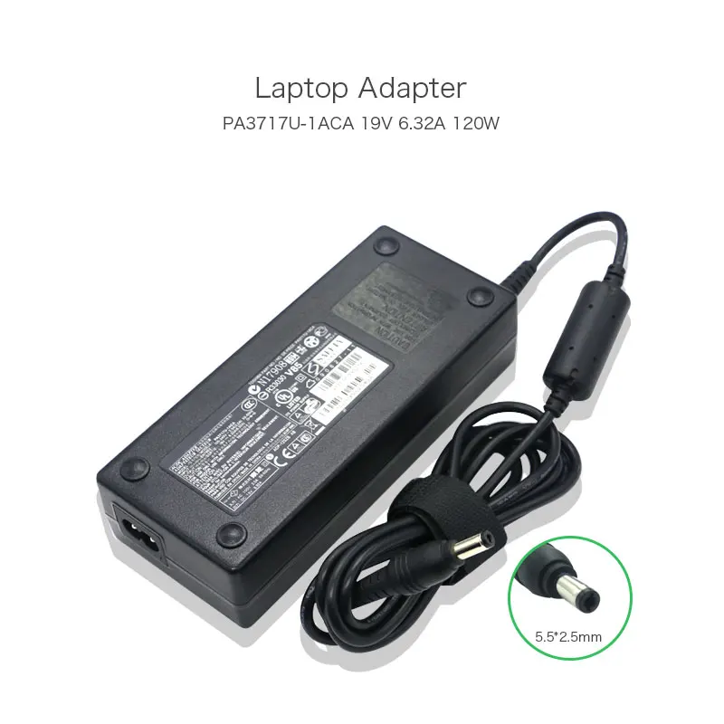 Натуральная 120 W 19 V 6.32A 5 5*2 мм адаптер переменного тока Мощность зарядное