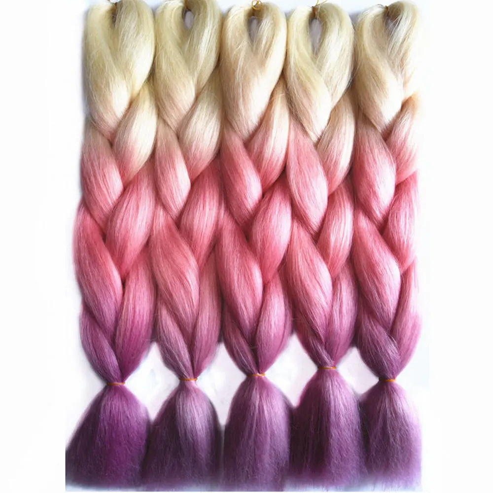 Full Star 1pcs Pink Purple Blonde Hair For Russian Women High