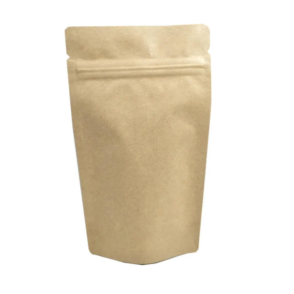 9x15cm Stand Up Zipper Bag Kraft Paper Aluminum Foil Package Bag Transparent Window Sugar Coffee Tea Bags Doypack Zip Lock Bag