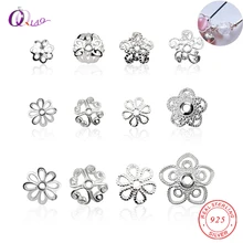 Лучшее качество, 5-8 мм, пара, Стерлинговое Серебро 925 пробы, бусины в виде цветка, бусины для ожерелья и браслета, фурнитура для изготовления ювелирных изделий