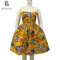 Африканские платья для женское Дашики Костюмы батик трубка для печати платье с топом из чистого Хлопковое платье плюс Размеры S-4XL