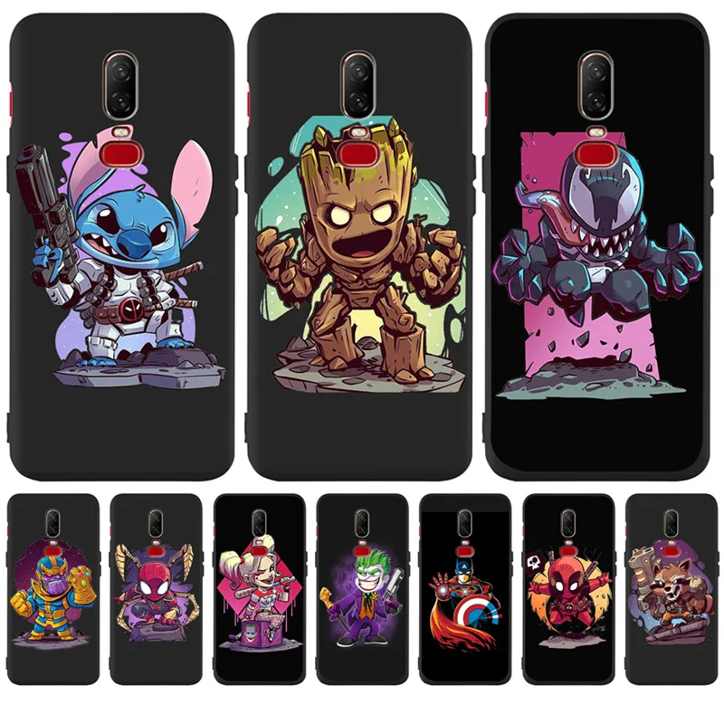 

Luxury Marvel venom stitch joker Custom For One plus 5 5T 7 Pro Oneplus 6 6T phone Case Cover Funda Coque Etui capa flamingo owl