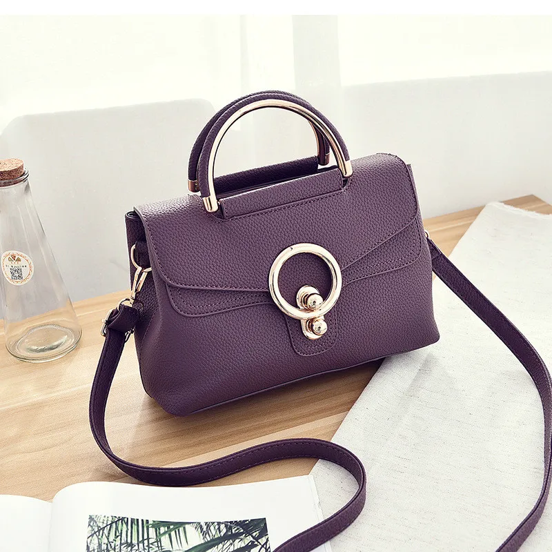 MONNET CAUTHY/Женские сумки в сдержанном стиле для отдыха, новая модная Корейская стильная сумка-мессенджер, однотонный цвет, черный, белый, розовый, синий, фиолетовый - Цвет: Deep Purple