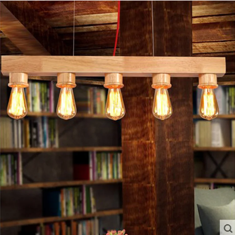 

Wood Pendant lights AC110V/220V E27 lamp hanging light fixture Edison bulb For Restaurant/Bar luminaire Home Decoration lamparas