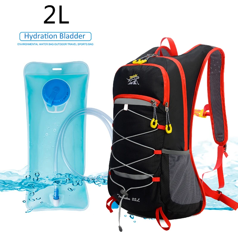 

25L Running Cycling Backpack Sports Riding Bike Bicycle Bag Ultralight Breathable Hiking Backpack 2L Hydration Water Bladder